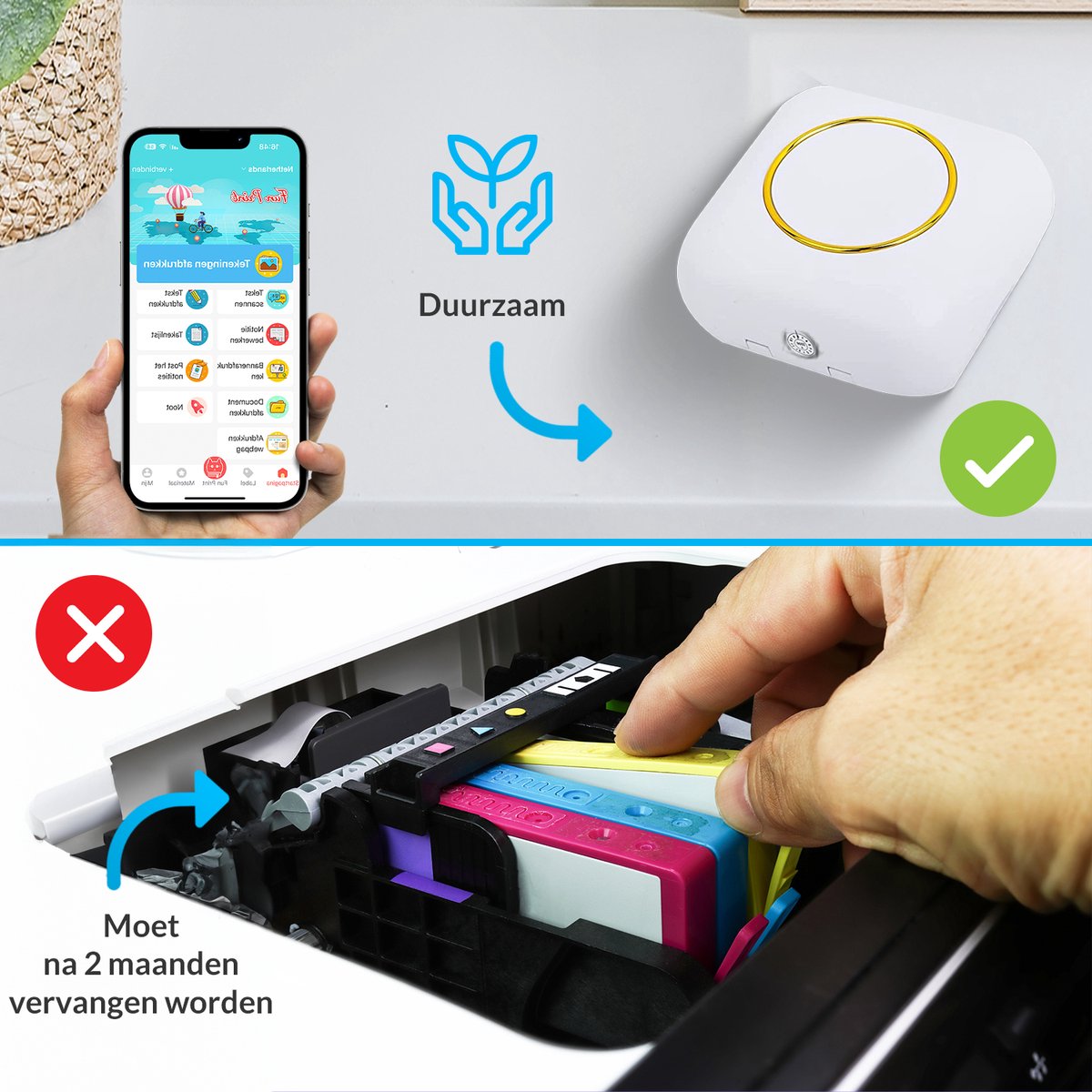 Mini Bluetooth Štampač za Telefon + GRATIS 13 Traka i 5 Markera