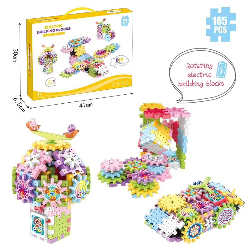 Kreativne Električne Kocke i Zupčanici – 165 Delova