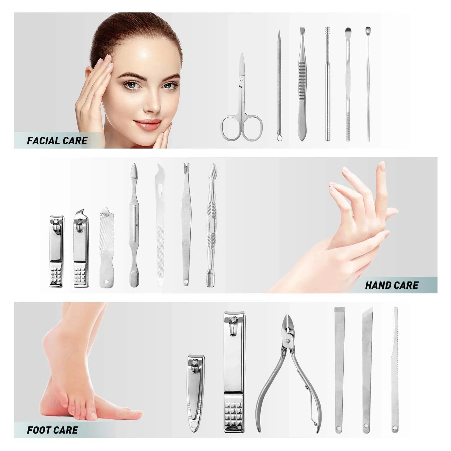 Set za Negu Noktiju Manikir i Pedikir 19 U 1