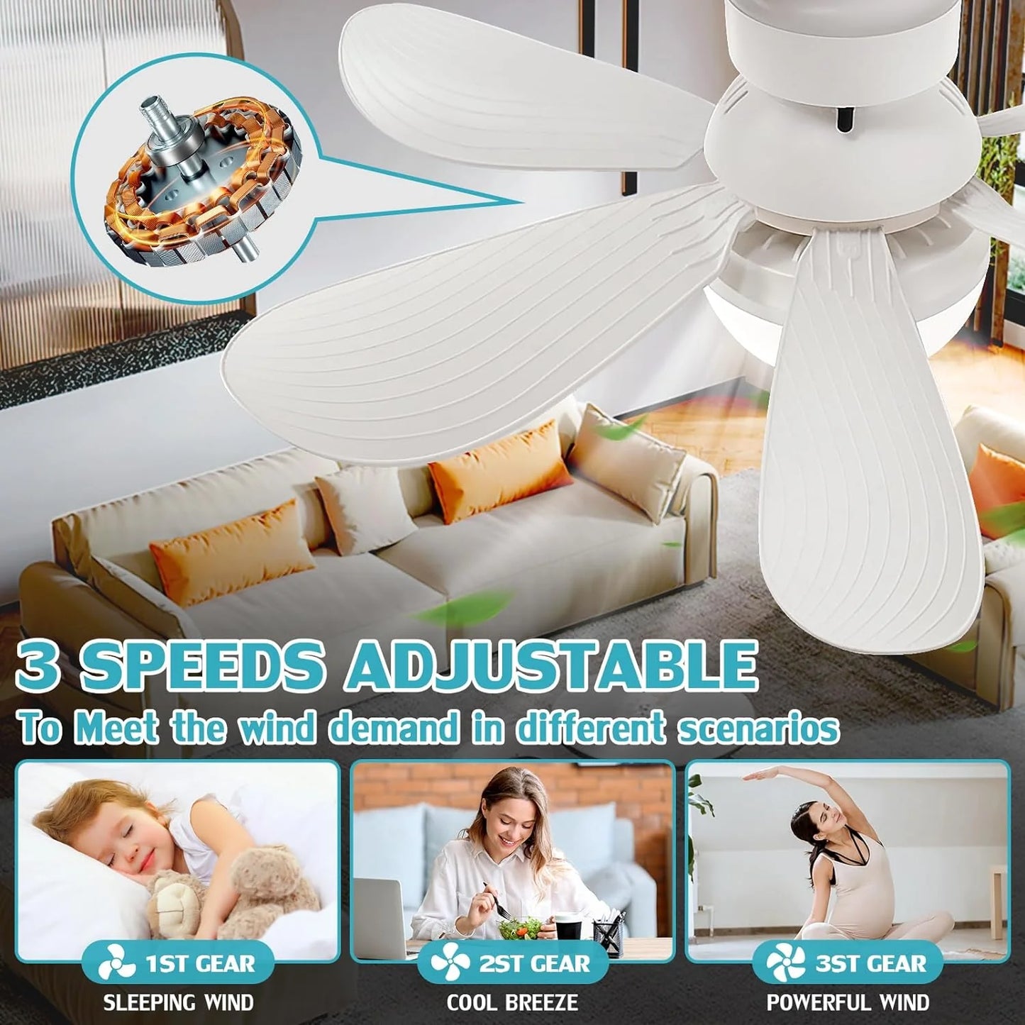 LED Luster sa Ventilatorom