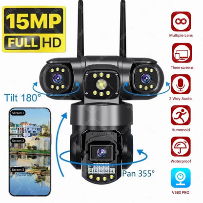 15MP Bežična Kamera PTZ Spoljašnja Tri Sočiva