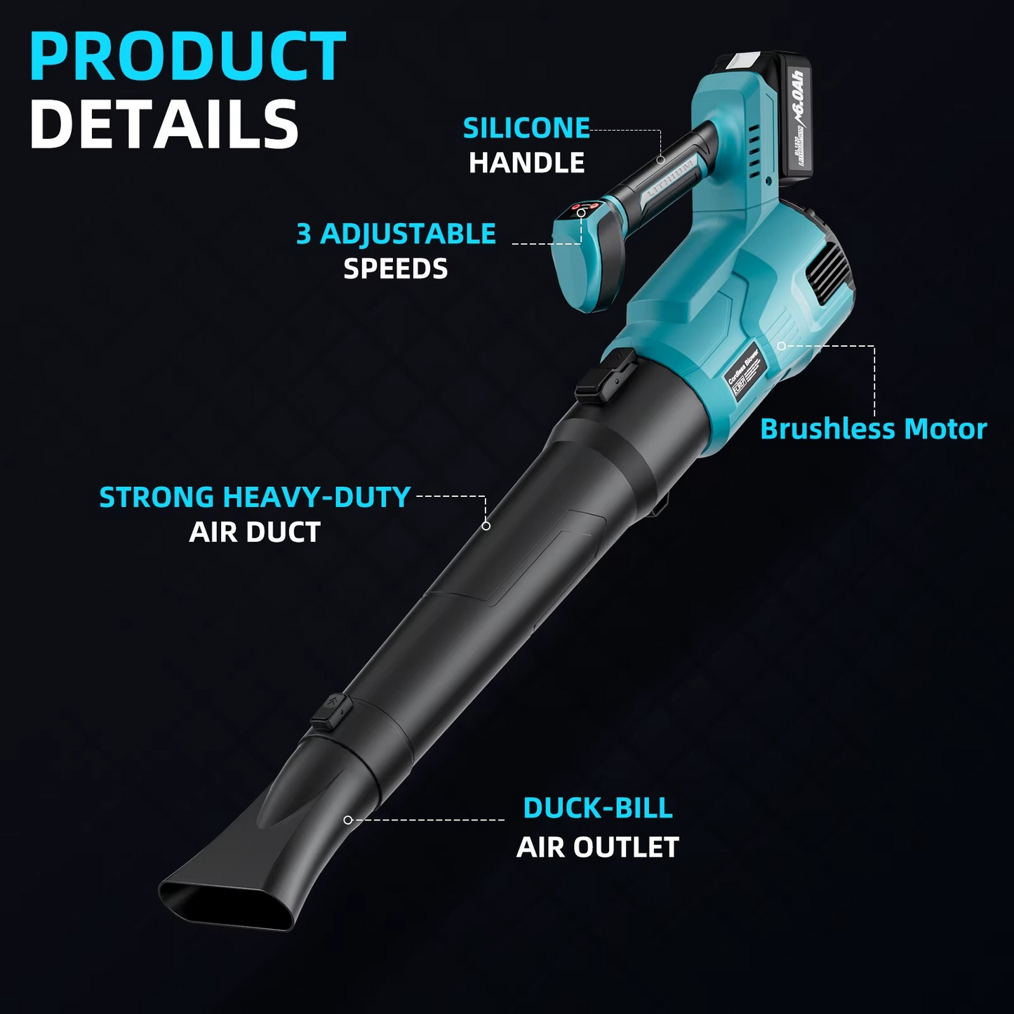 Električni Duvač Snega i Lišća + 2 Baterije