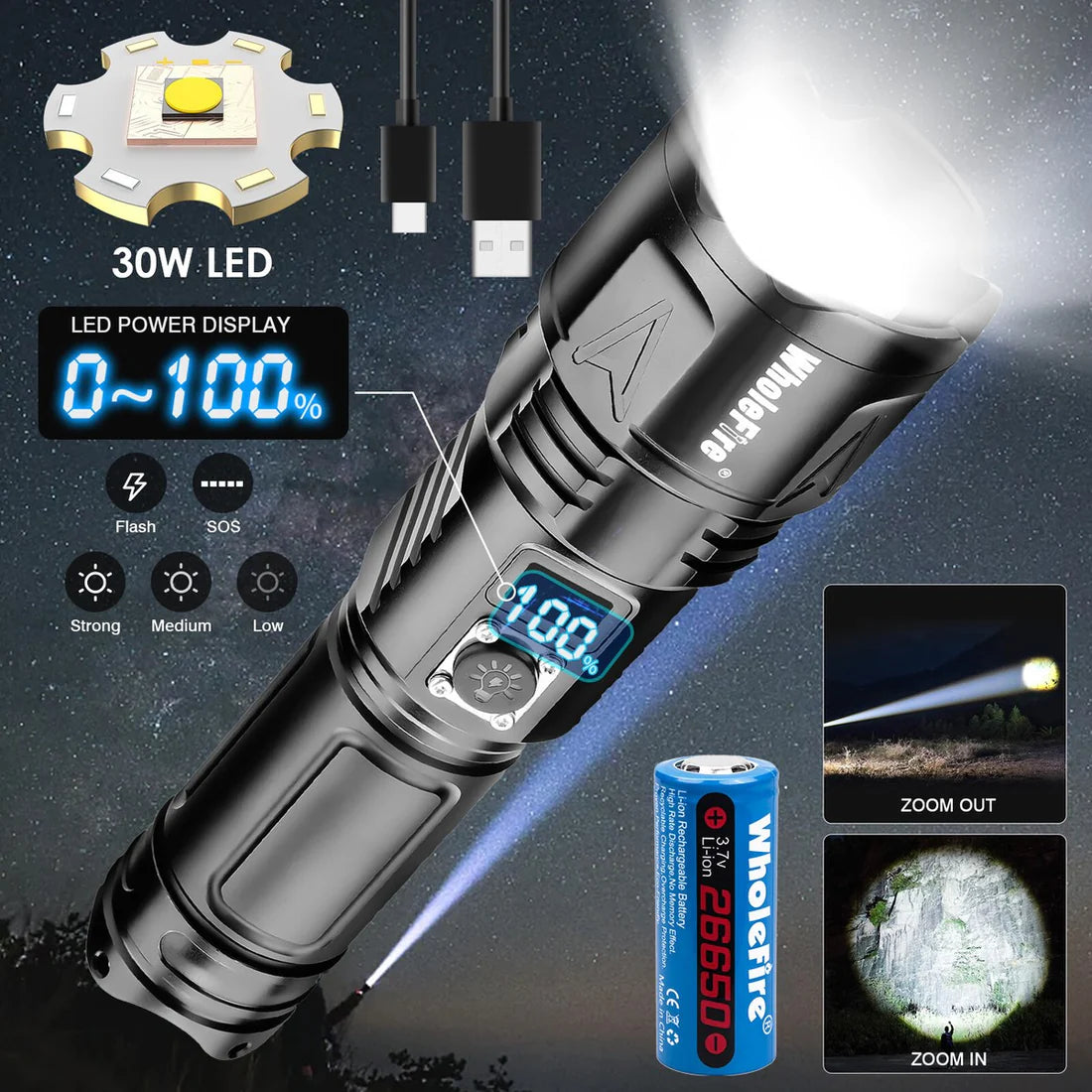 Super Snažna LED Laserska Lampa
