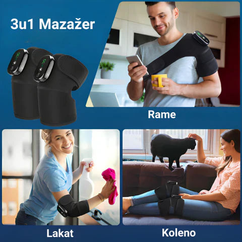 Električni Masažer 3u1 za Koleno, Lakat i Ramena